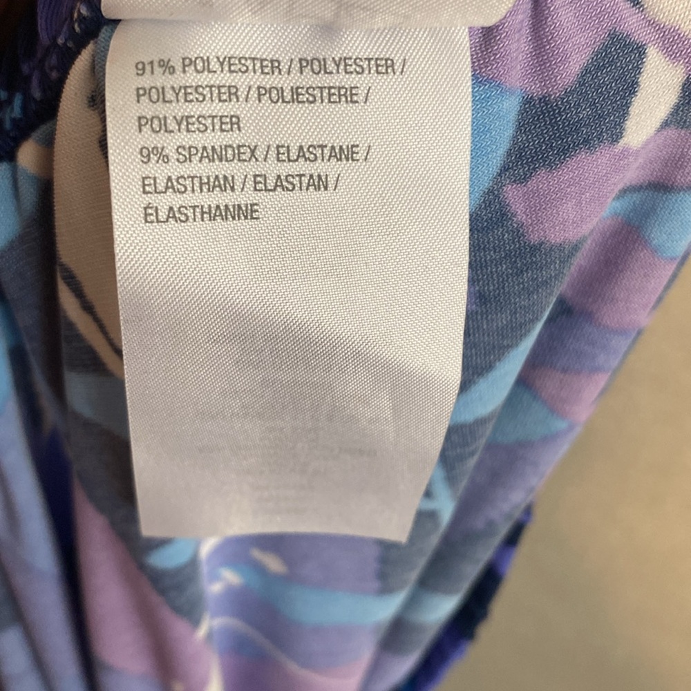 NWT Bob Mackie Wearable Art Blue & Purple Printed Wide-Leg Women’s Gaucho Pants - Picture 6 of 8